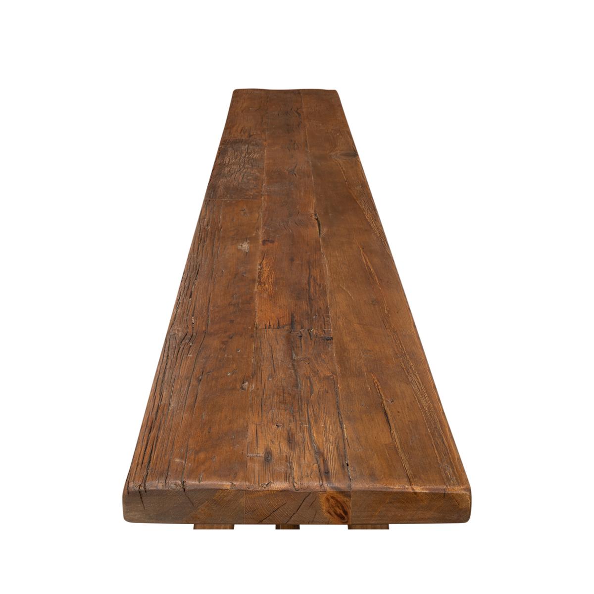 XXIe siècle et contemporain Table console moderne en bois de récupération en vente