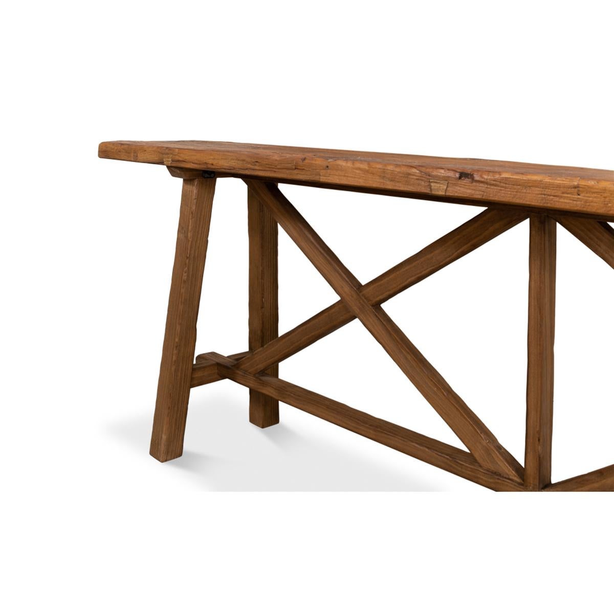 Modern Reclaimed Wood Console Table For Sale 1