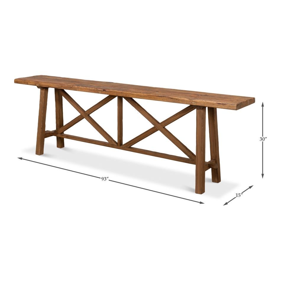 Table console moderne en bois de récupération en vente 2