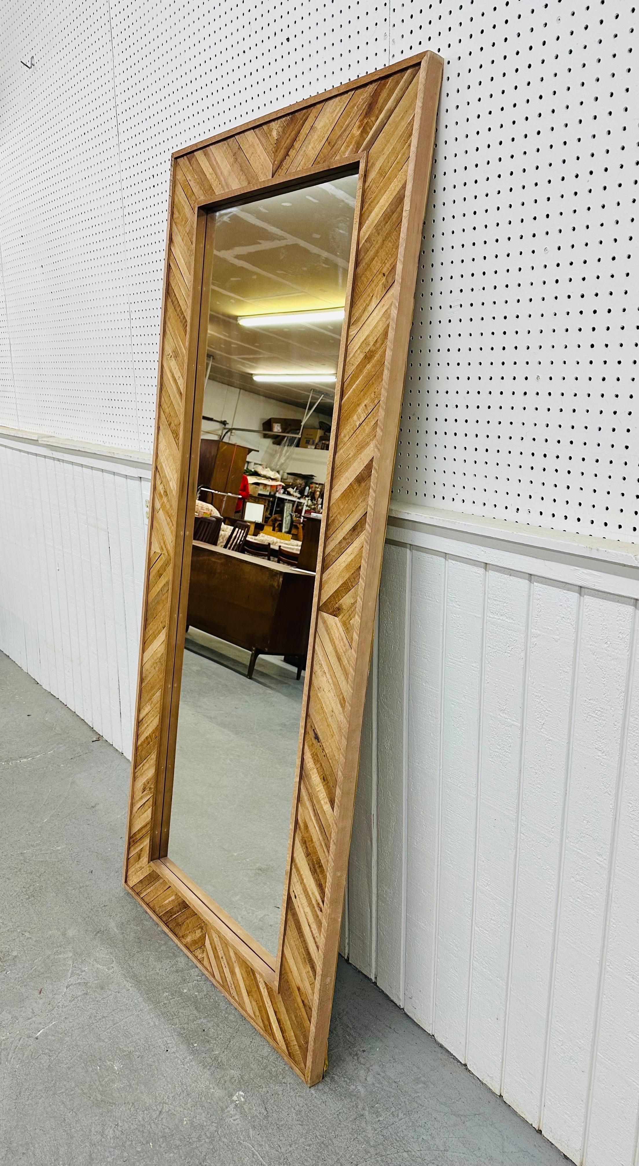 American Modern Reclaimed Wooden Floor Mirror