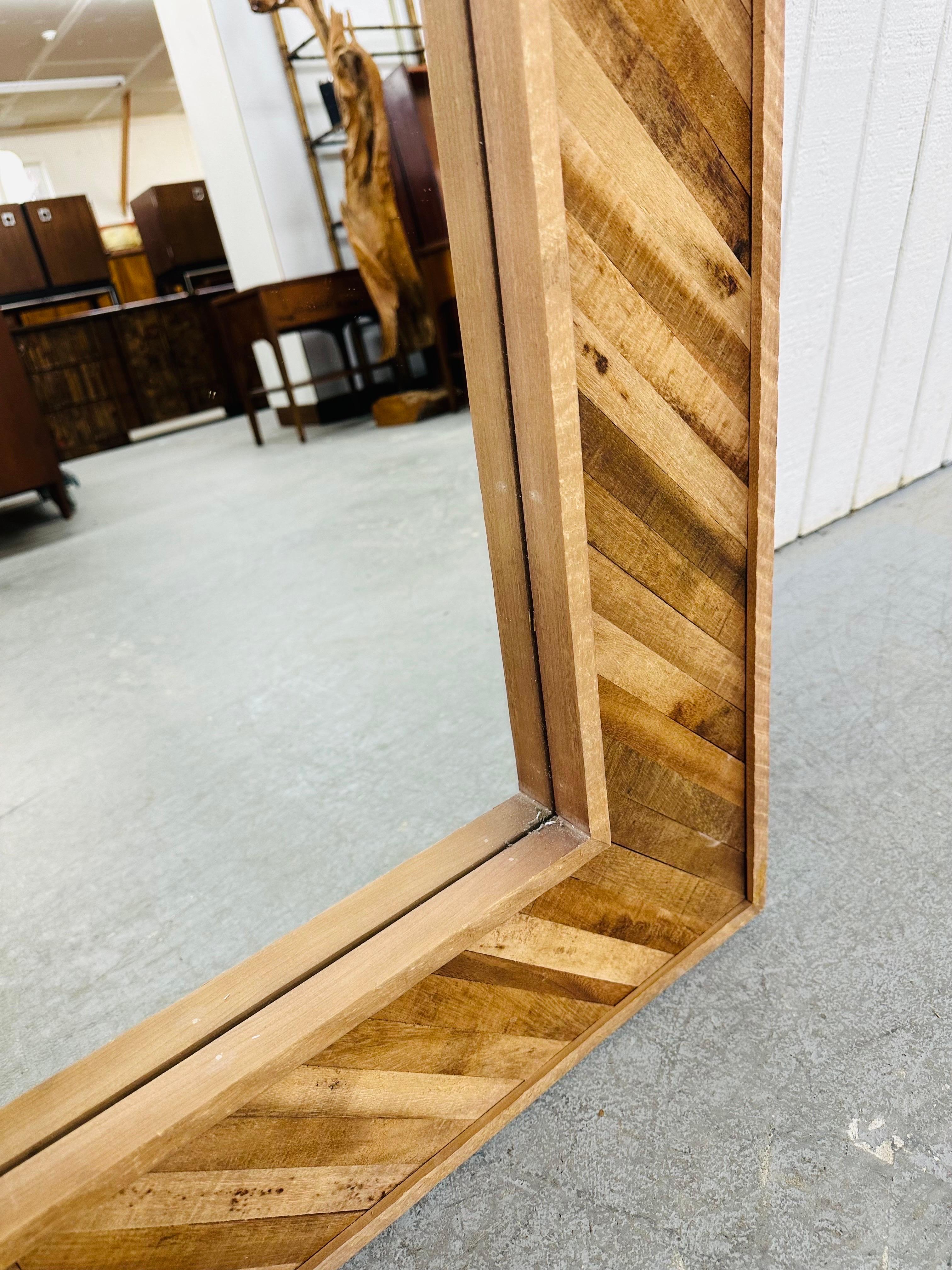 Contemporary Modern Reclaimed Wooden Floor Mirror