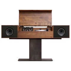 Modern Record Console Jet Black Speaker Front