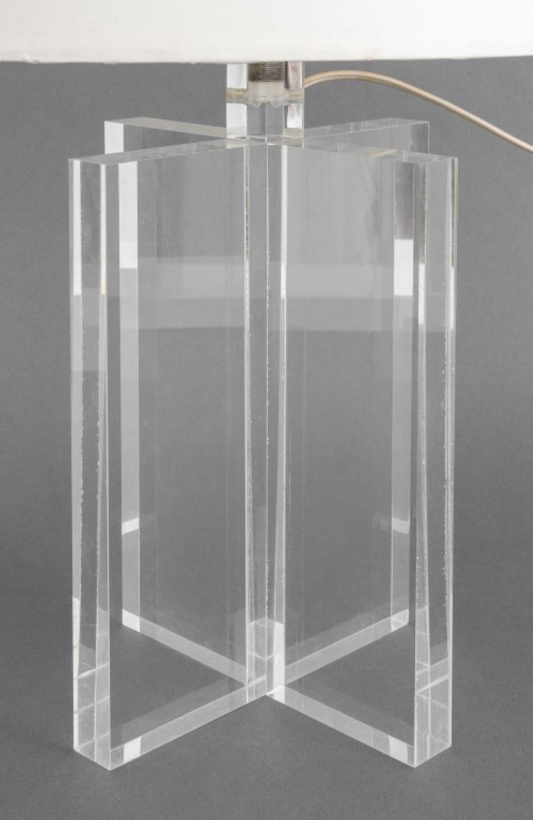 Modern Rectangular Clear Acrylic Table Lamp.
