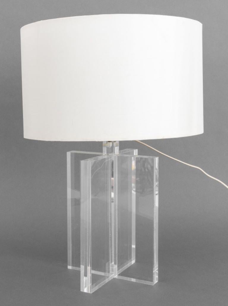 20th Century Modern Rectangular Acrylic Table Lamp For Sale