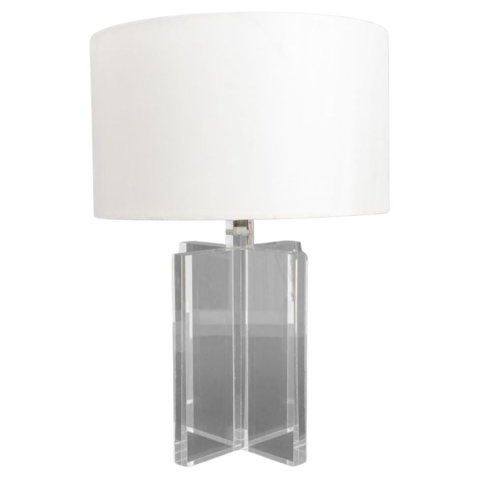 Modern Rectangular Acrylic Table Lamp For Sale