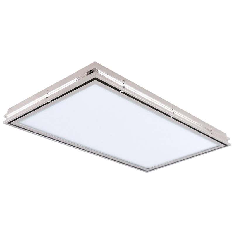 Modern Rectangular, Chrome-Plated Ceiling Light, LED Panel by GMD ...