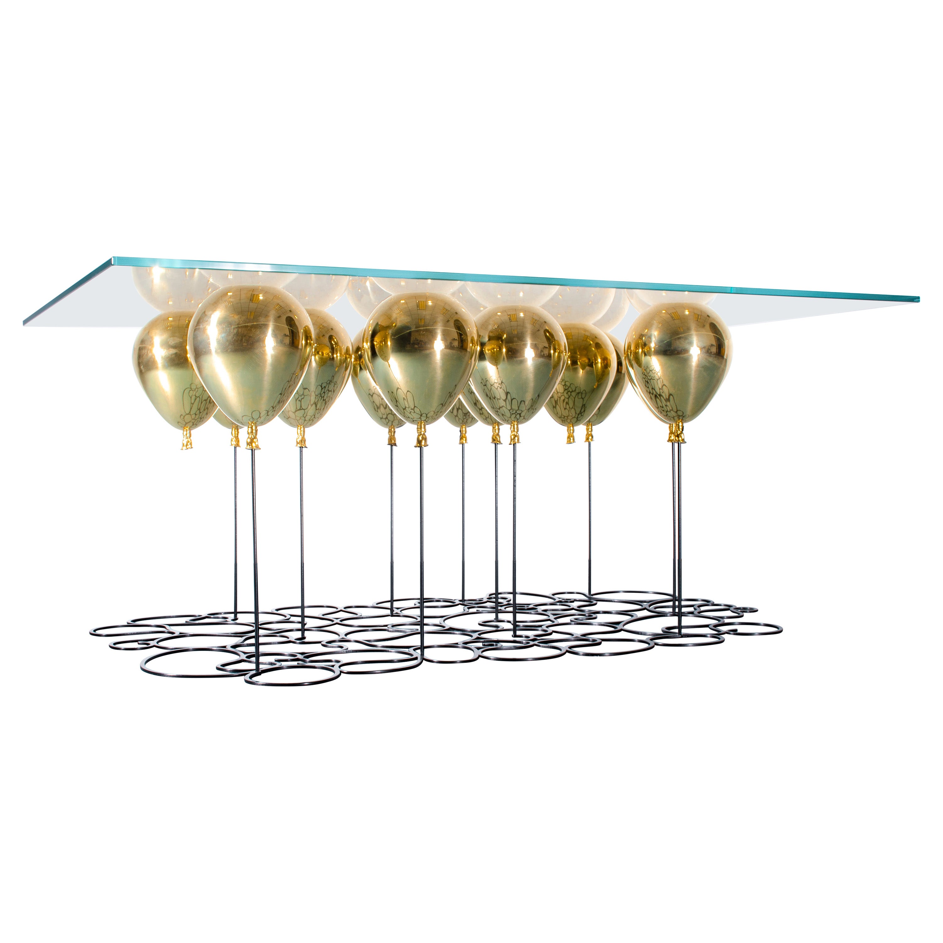 Modern Rectangular Coffee Table in Gold & Black For Sale