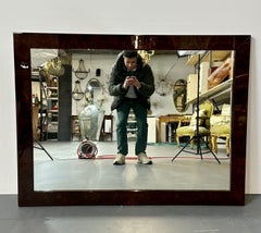 Modern Rectangular Lacquered Faux Tortoise Wall / Console Mirror, Made in Italy