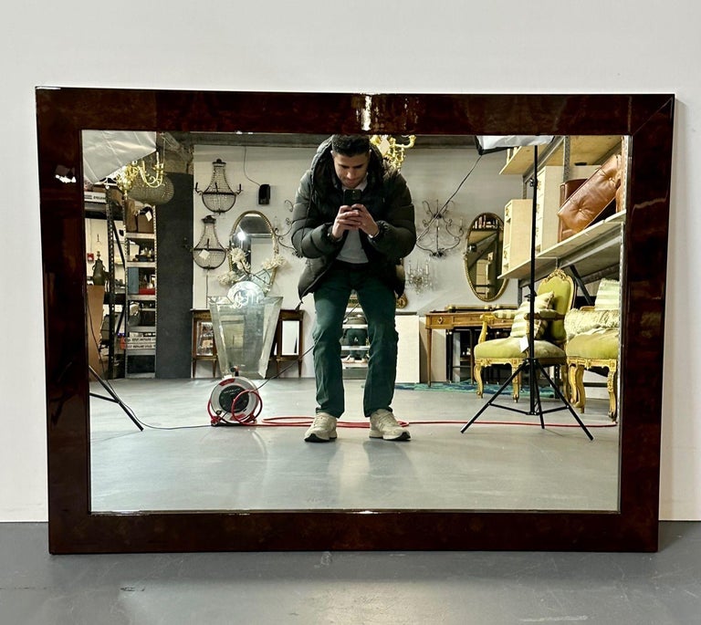 Modern Rectangular Lacquered Faux Tortoise Wall / Console Mirror, Made ...