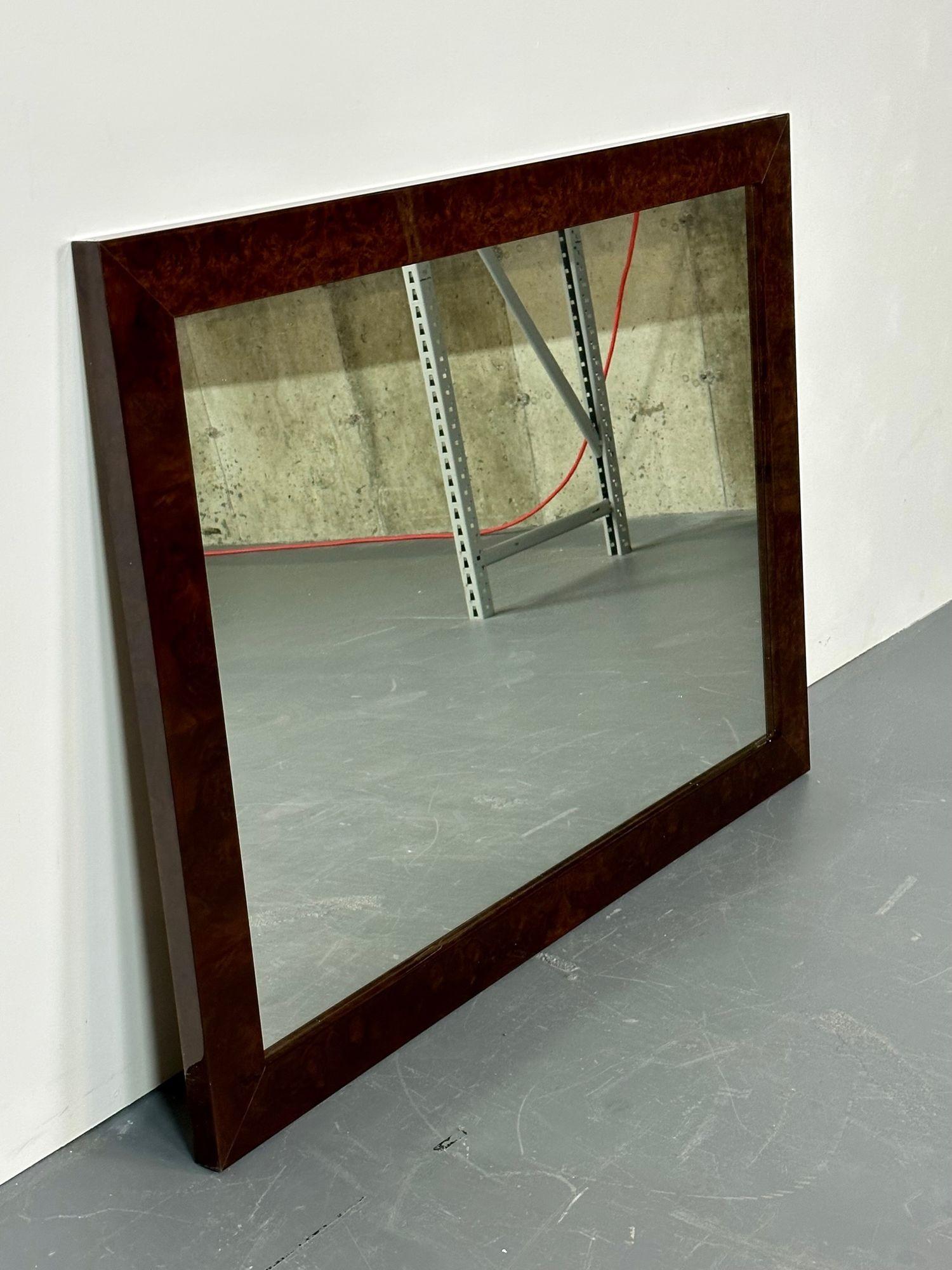 Modern Rectangular Lacquered Faux Tortoise Wall / Console Mirror, Made in Italy For Sale 3