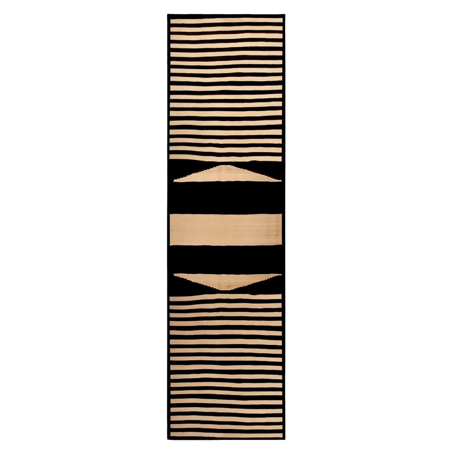 Alfombra Rectangular Moderna de Rayas Diseño Minimalista Rayas Blancas y Negras