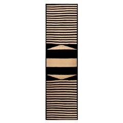 Alfombra Rectangular Moderna de Rayas Diseño Minimalista Rayas Blancas y Negras