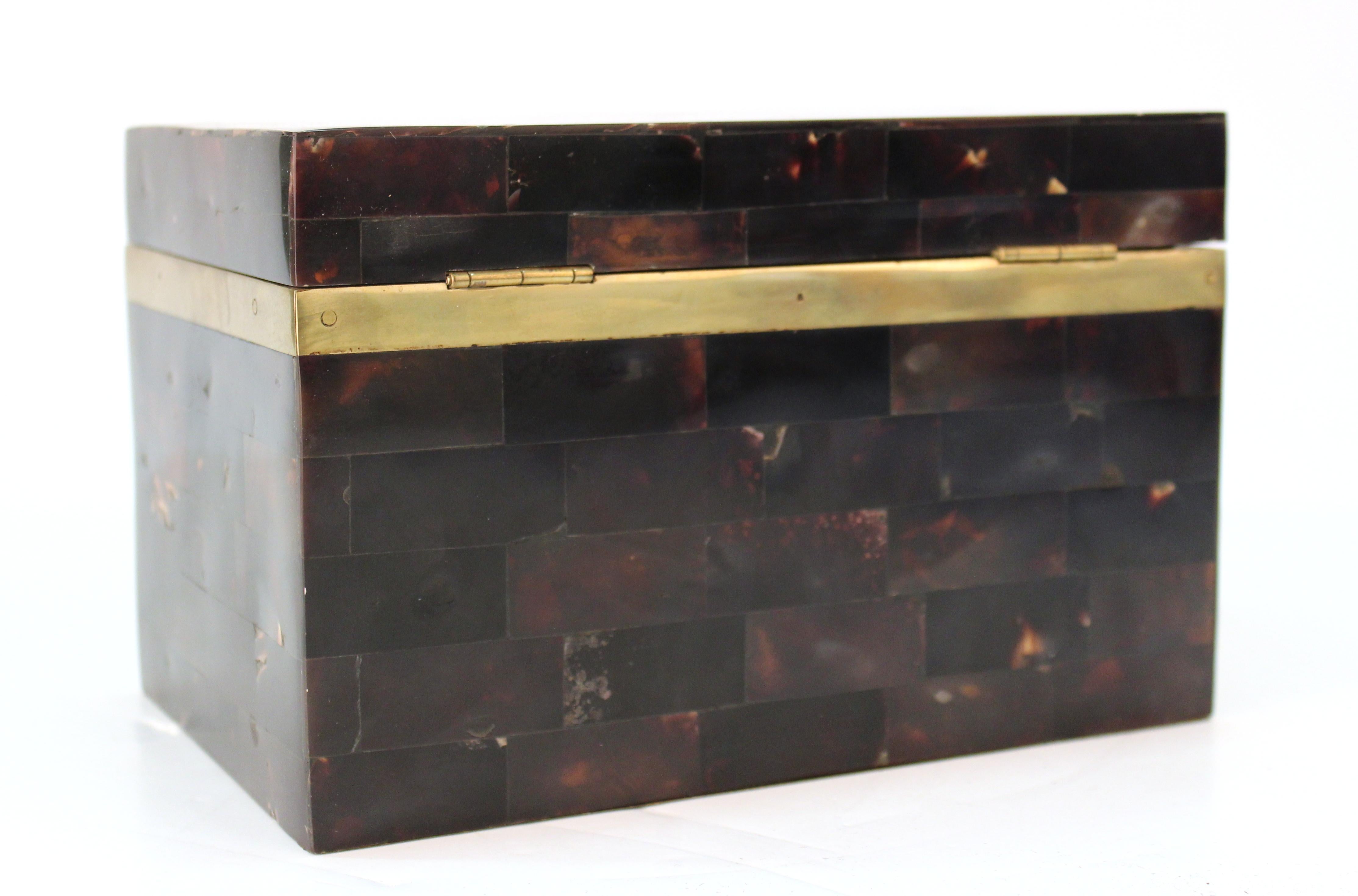 20th Century Modern Rectangular Tessellated Horn Box