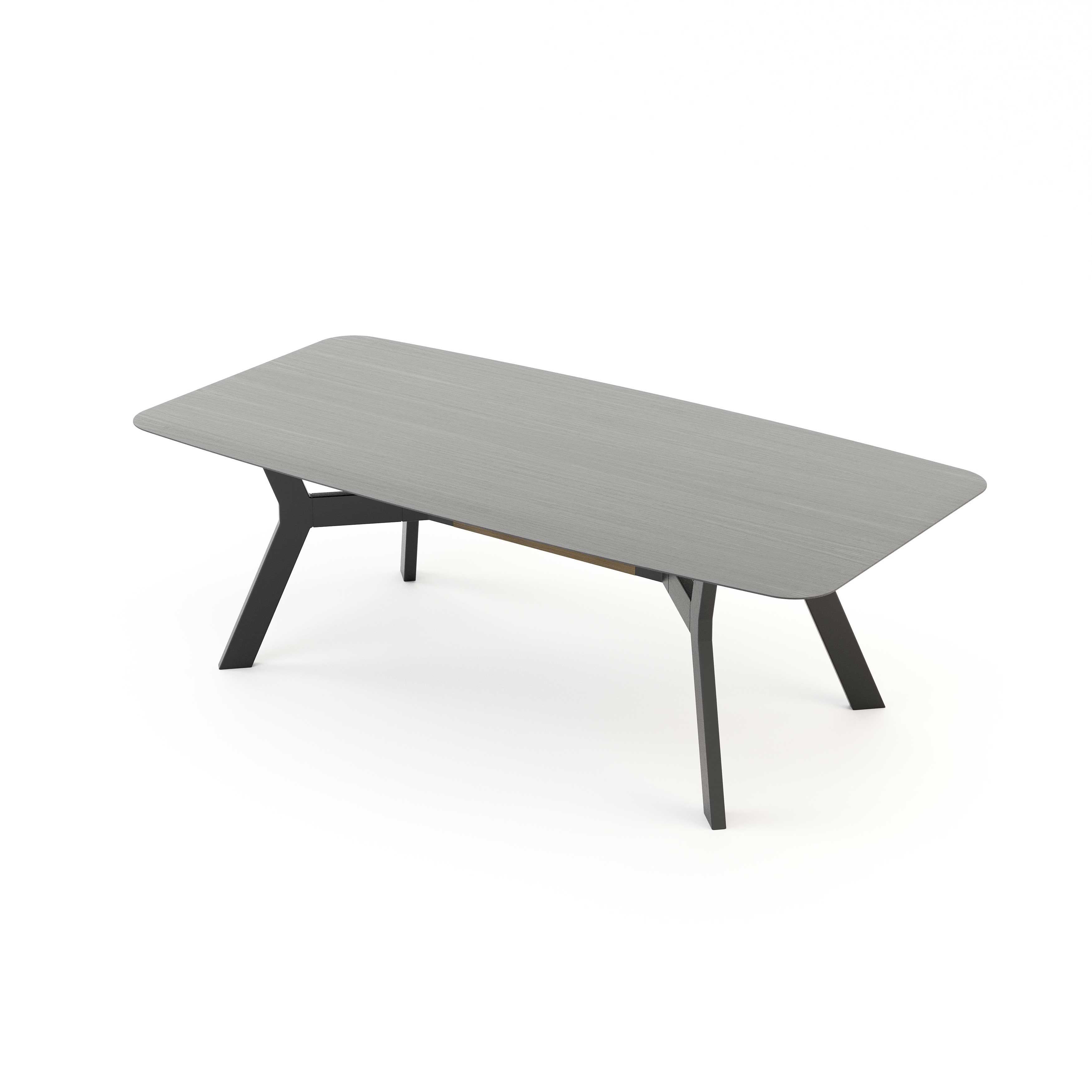 Portuguese Modern Rectangular Toro Dining Table Made with Oak and Bronze, Handmade For Sale