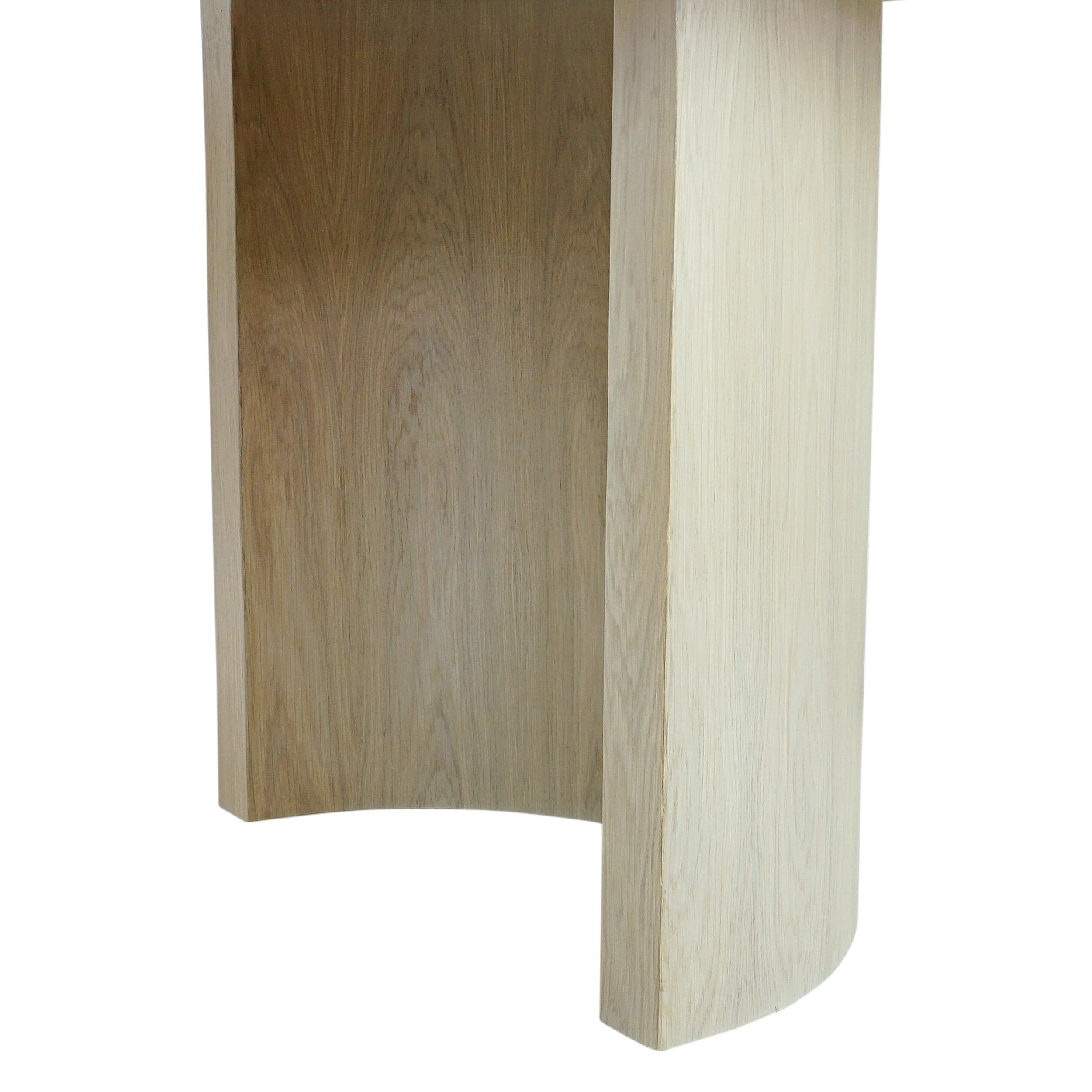 Modern Rectangular White Oak Dining Table W/ Half Cylinder Legs + Round Corners For Sale 9