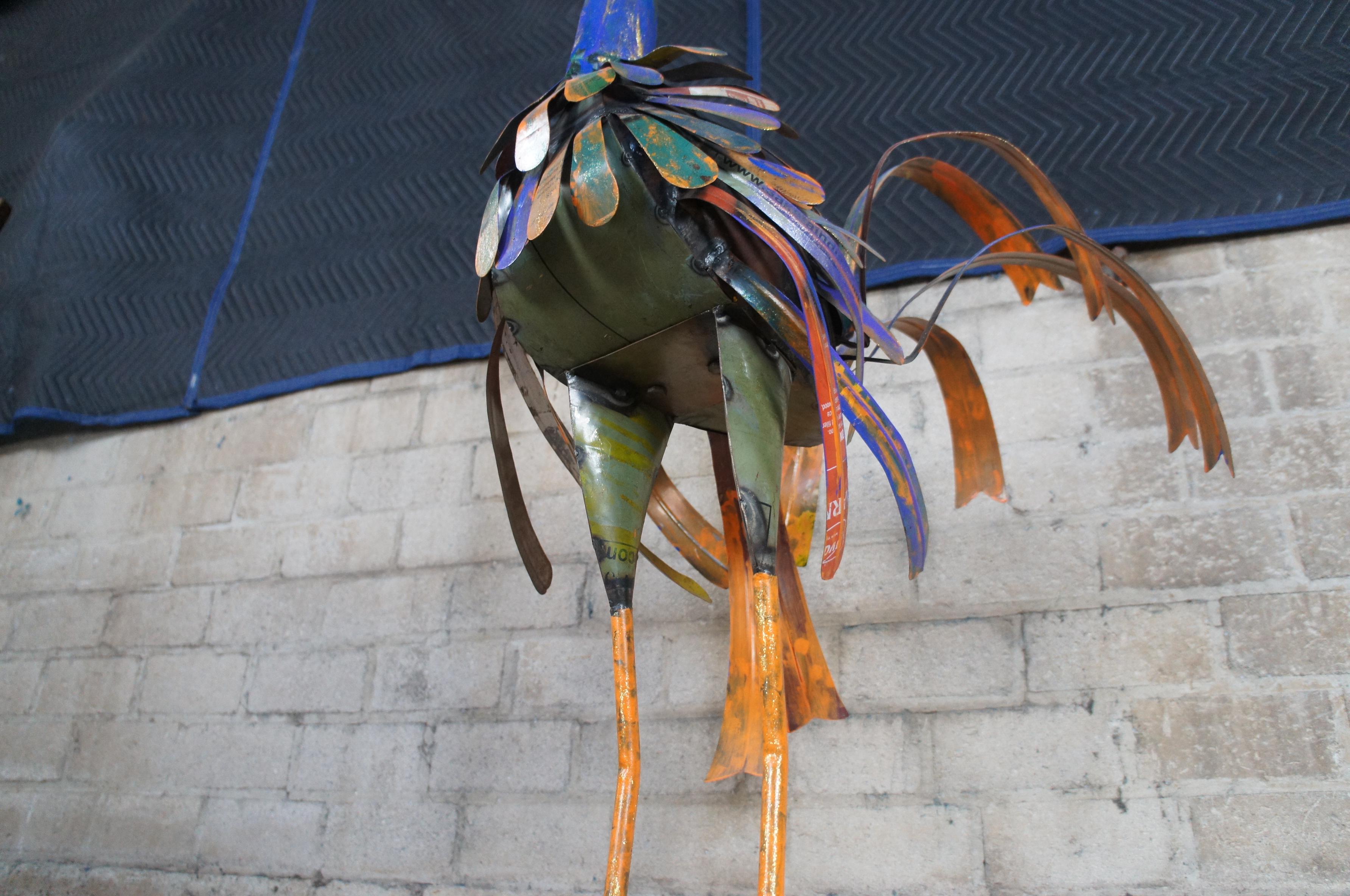 Bird Crane Mother with Child - Handmade Recycled Metal Sculpture by Debabrata Ruidas