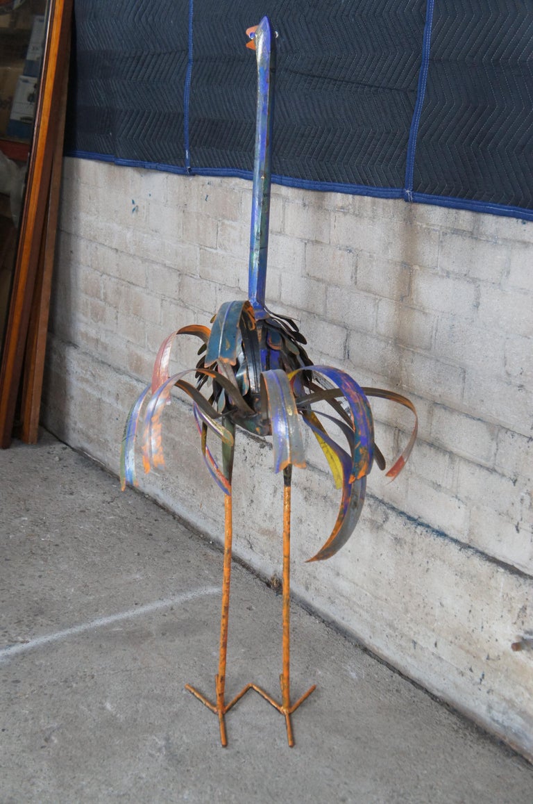 Bird Crane - Handmade Recycled Metal Sculpture by Debabrata Ruidas