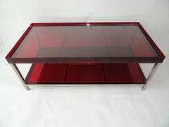 Modern Red Acrylic Coffee Table