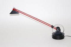Modern Red and Black Plastic Vintage Desk Lamp by Linke Plewa Germany 1990s