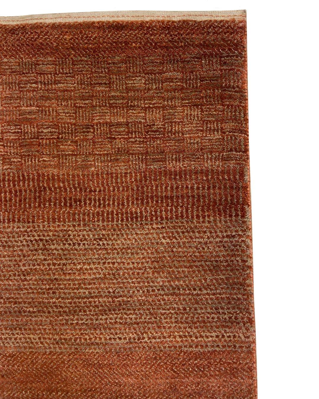 Persiano Tappeto persiano moderno in lana rossa e marrone con motivi dettagliati, 3' x 4' in vendita