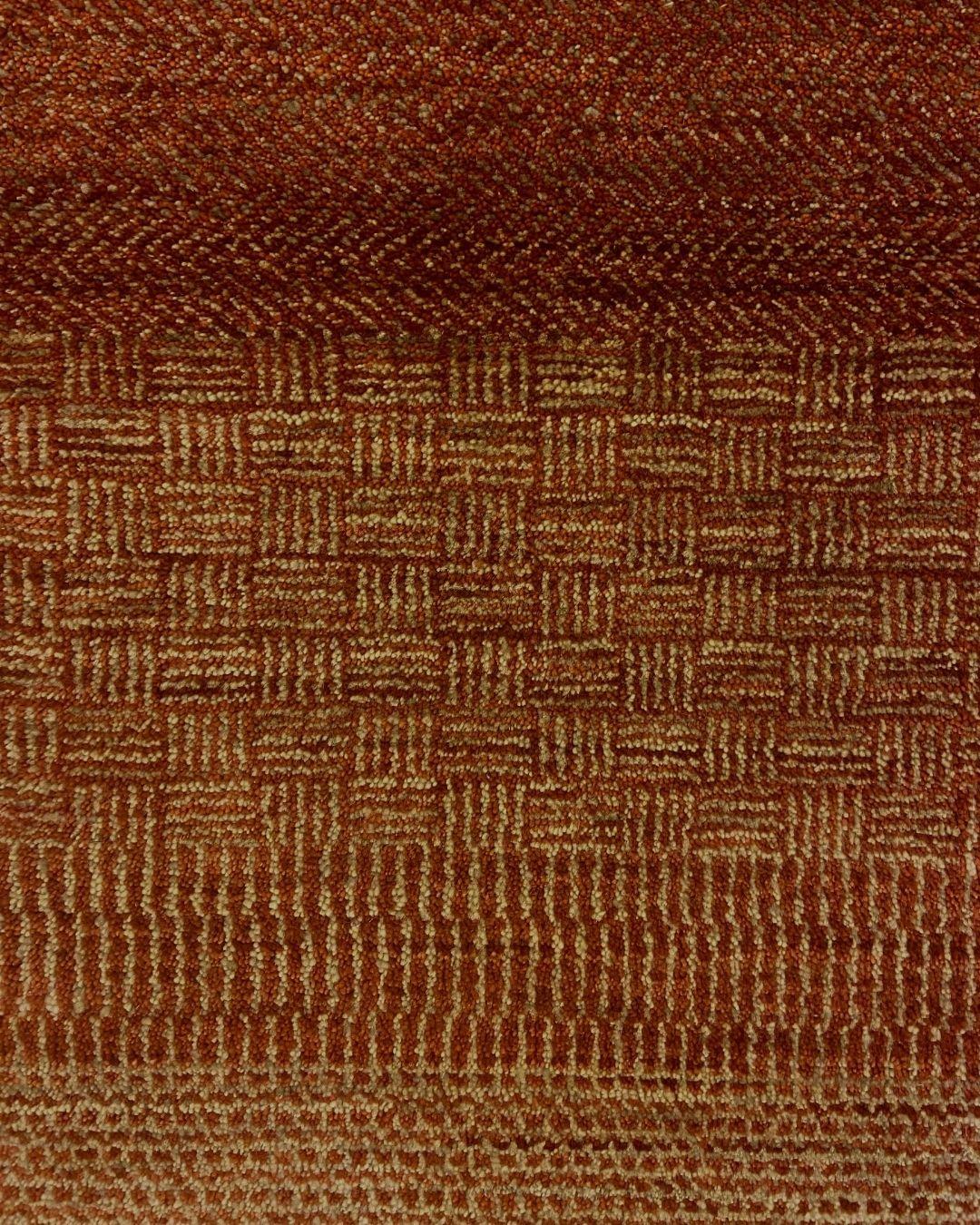 Tintura vegetale Tappeto persiano moderno in lana rossa e marrone con motivi dettagliati, 3' x 4' in vendita