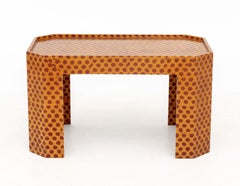 Modern Red and Yellow Patterned Side Table