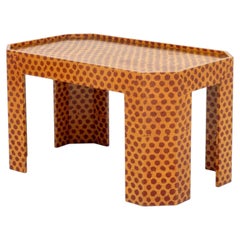 Modern Red and Yellow Patterned Side Table