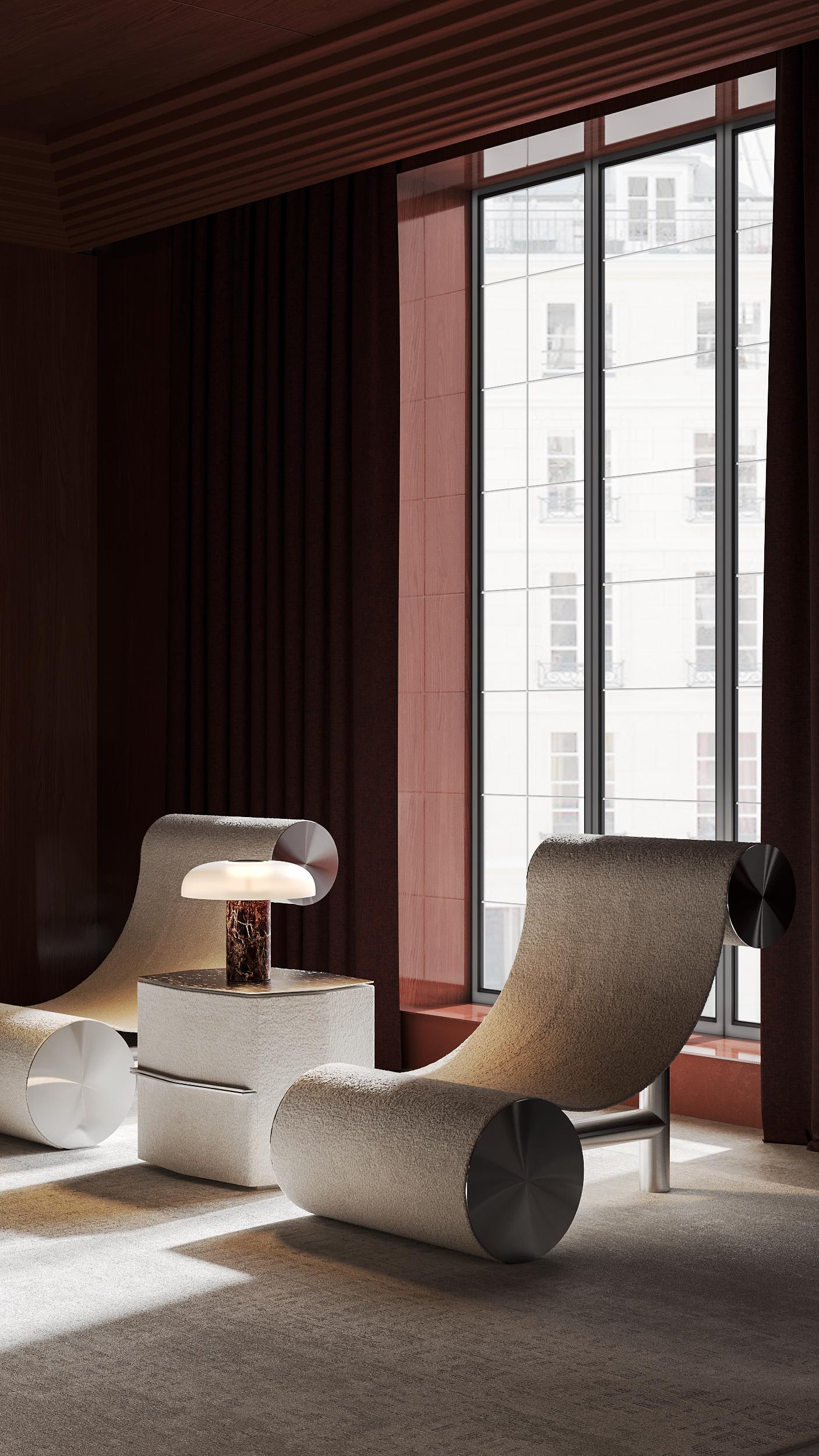 Sillón moderno rojo 'Vero' de Palo Nero Ucraniano en venta