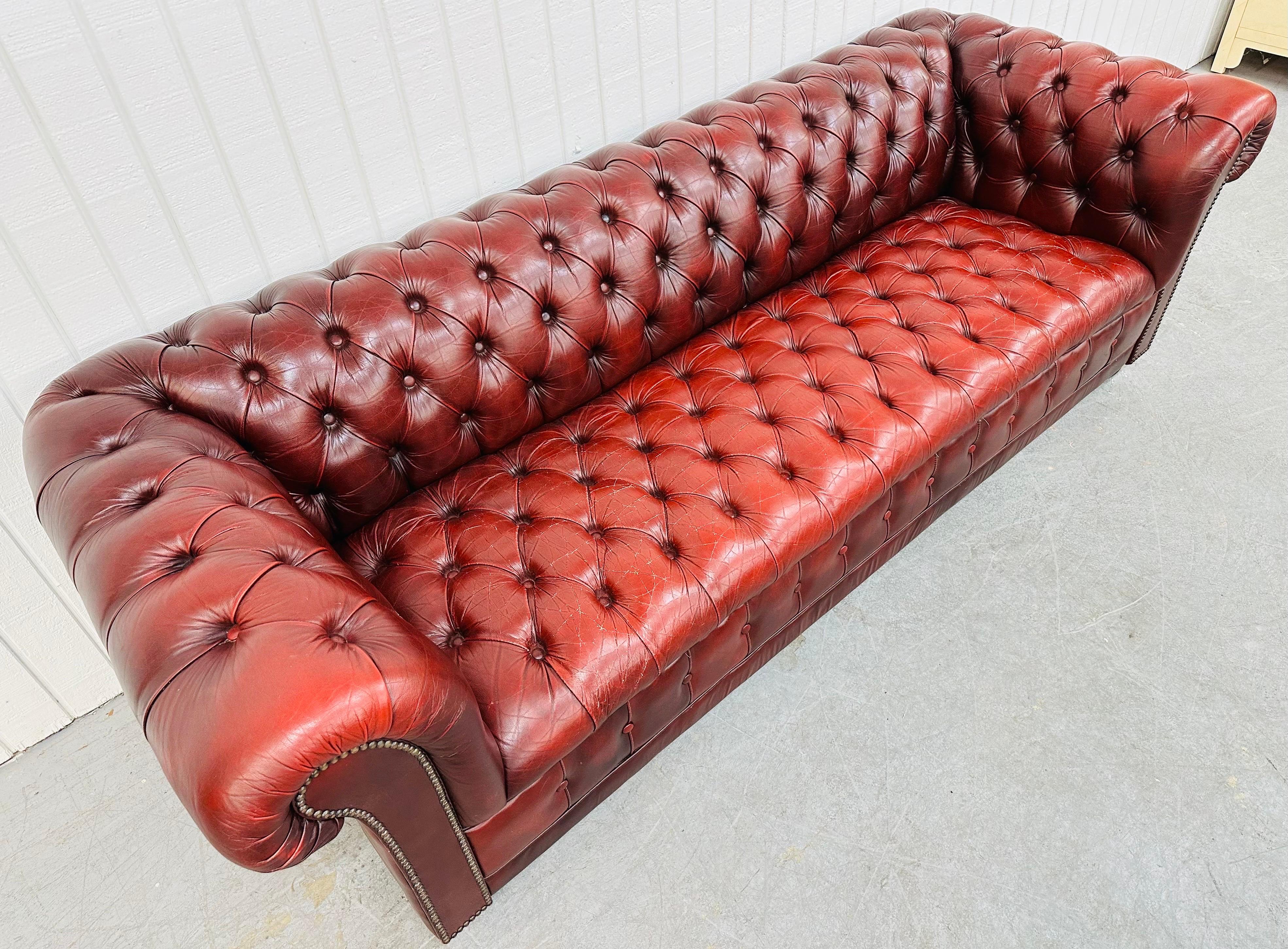 English Modern Red Chesterfield Sofa