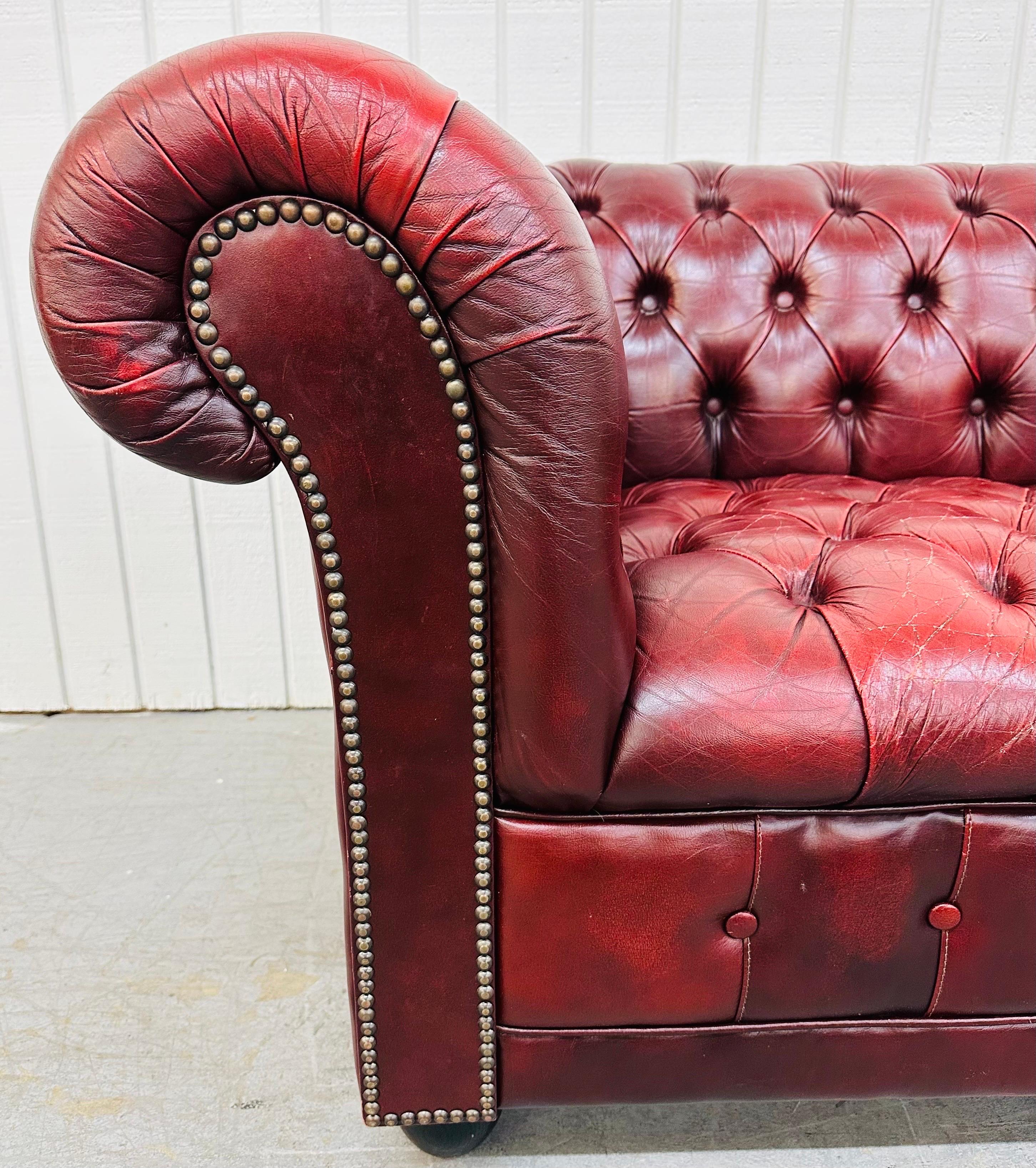 Leather Modern Red Chesterfield Sofa