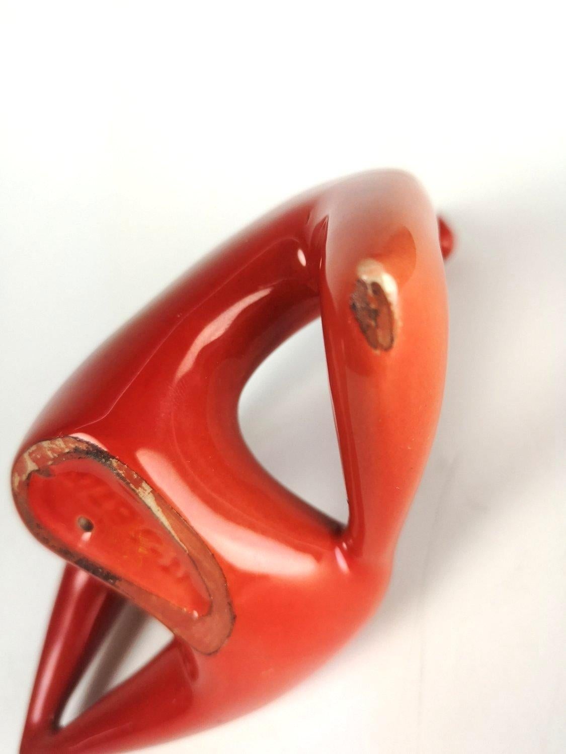 Mid-Century Modern Modern Red Figure by János Török 1960s from Zsolnay