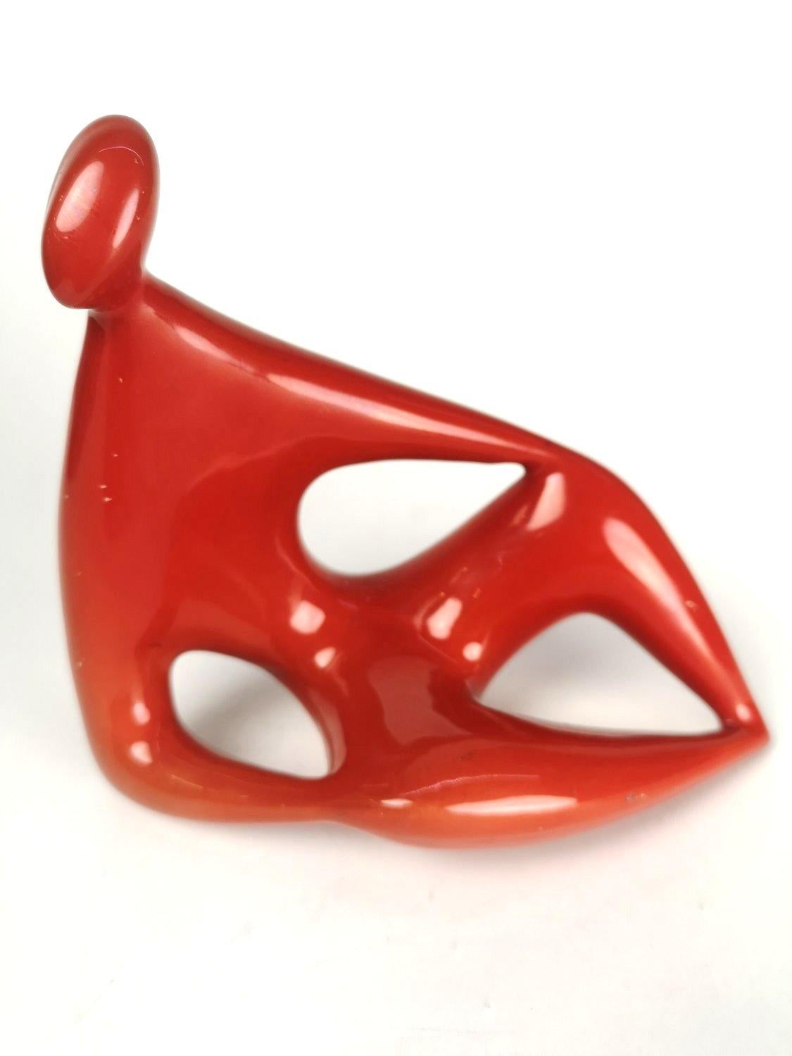 Mid-20th Century Modern Red Figure by János Török 1960s from Zsolnay