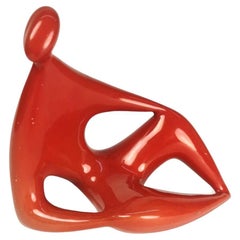 Figure rouge moderne de Jnos Trk des annes 1960 de Zsolnay