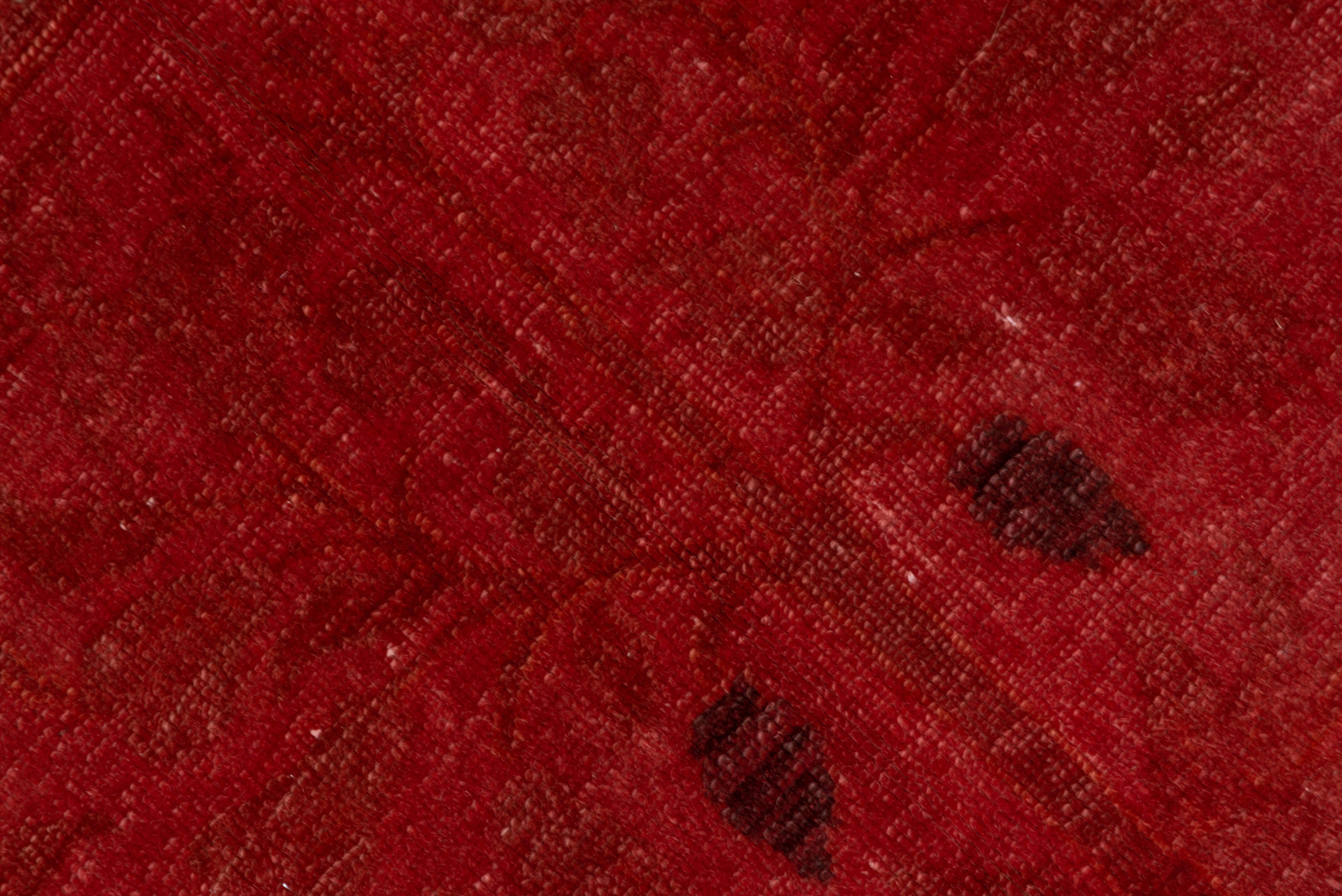 Hand-Knotted Modern Red Overdye Carpet