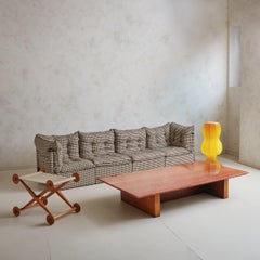 Well Proportioned Mid Century Red Travertine Coffee Table, Made in Belgium