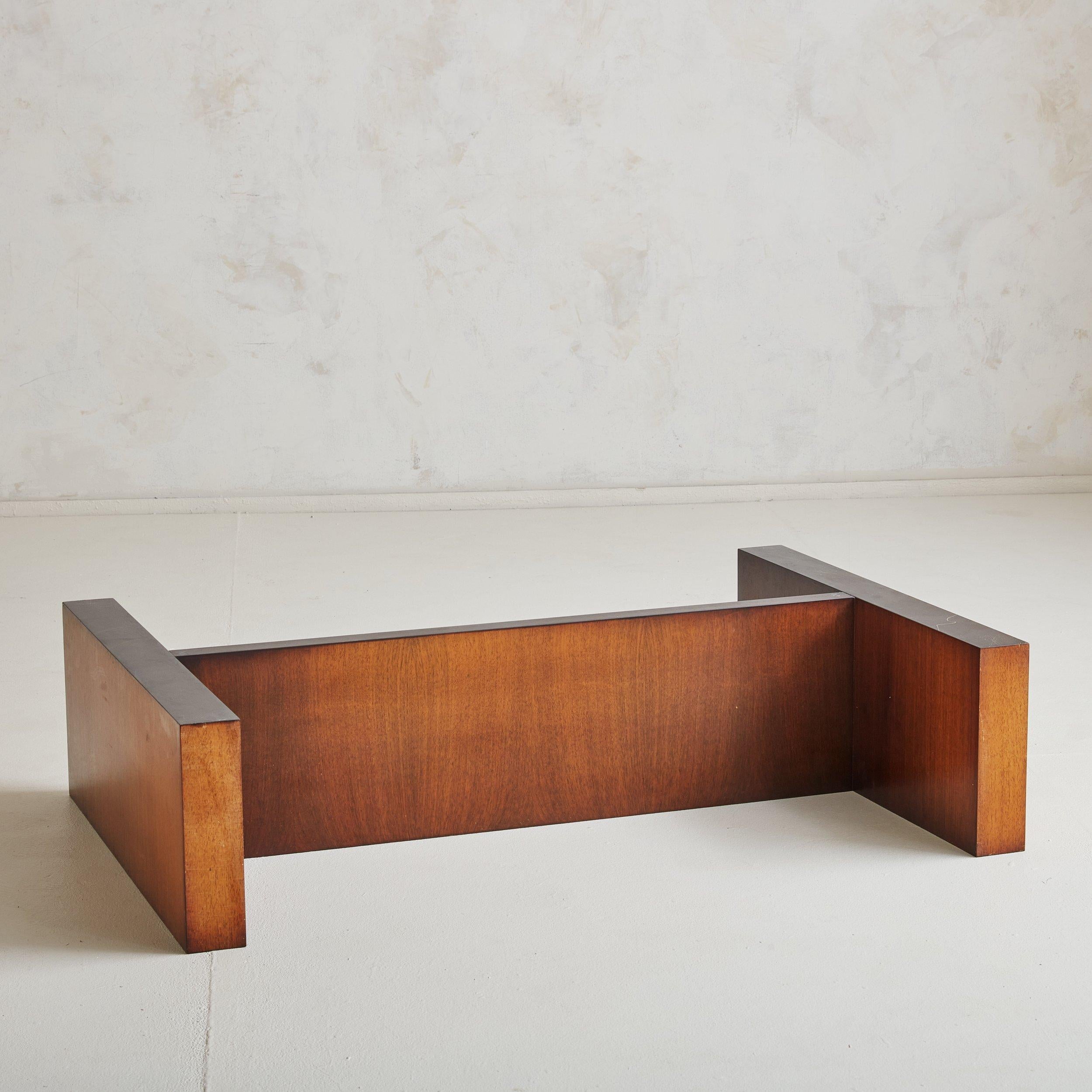 Belgian Well Proportioned Mid Century Red Travertine Coffee Table, Made in Belgium For Sale