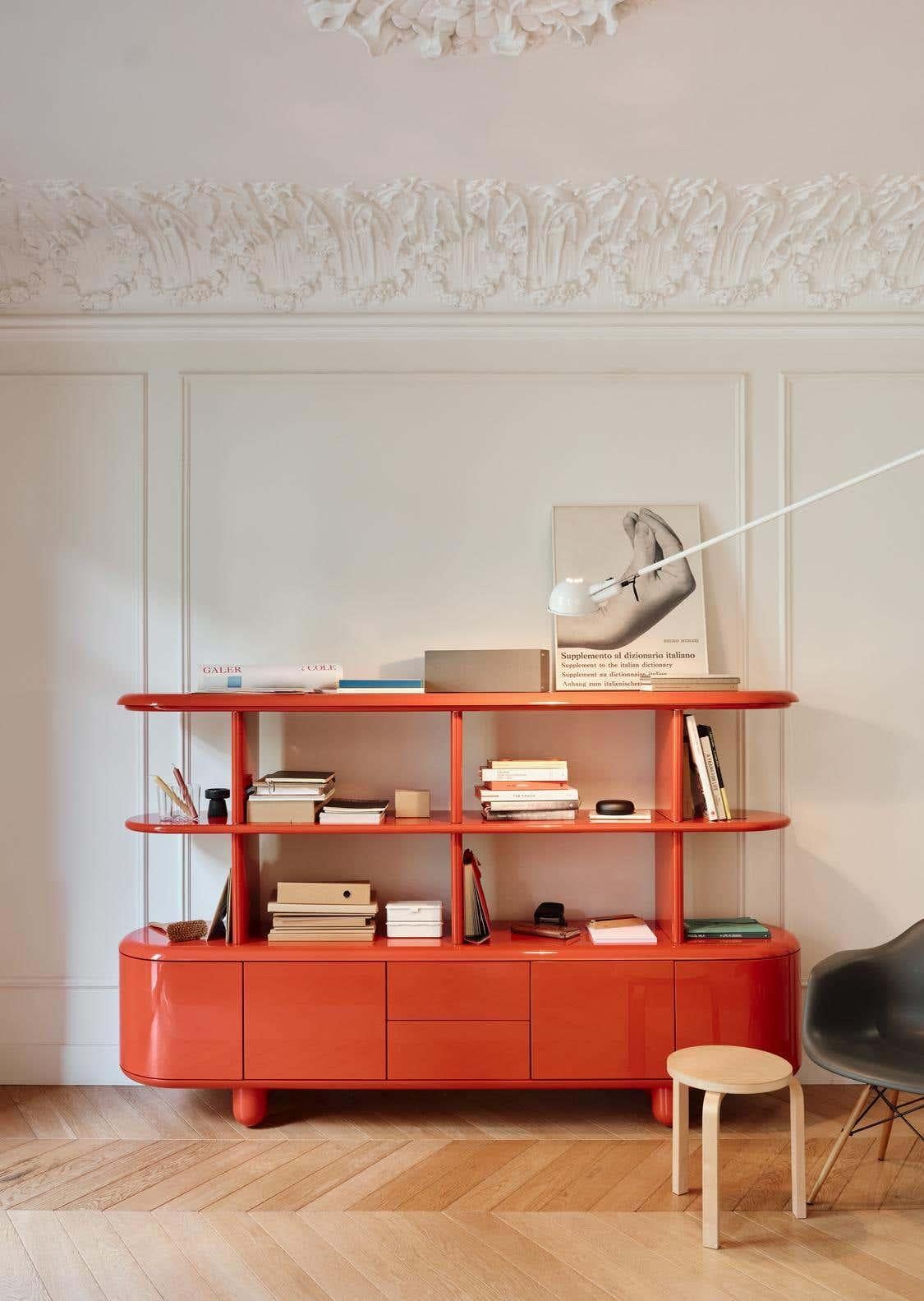 Modern Red & White Wood Sideboard 4 Doors + Drawers by Jaime Hayon In New Condition In Barcelona, Barcelona