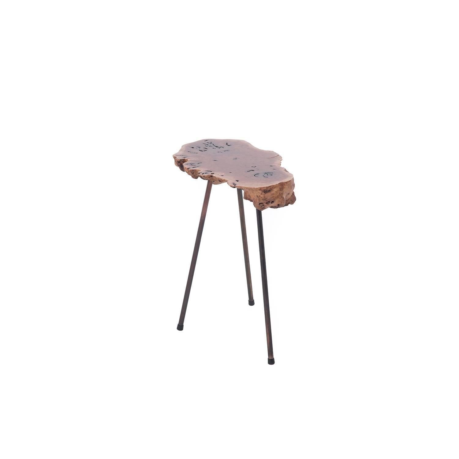 This newly produced redwood burl side table by makes a statement, but also a great cocktail support system. One of three, sold separately.