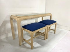 Modern Reed Console with Matching Benches
