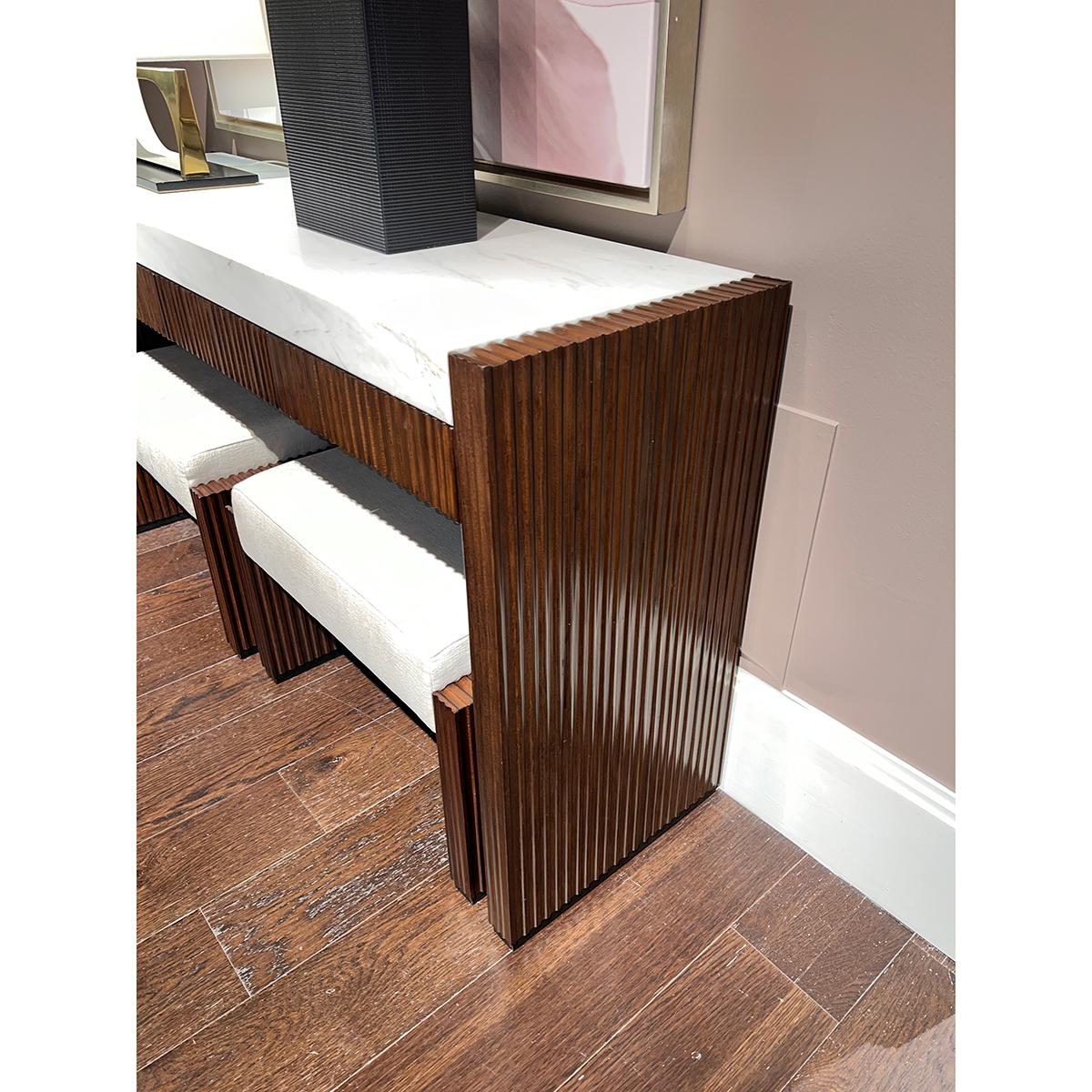 Vietnamese Modern Reeded Console Table For Sale