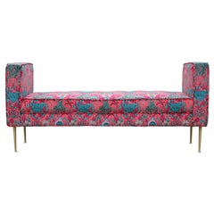 Modern Reeves Design Custom Tiger Velvet Bench with Brushed Brass Legs