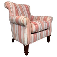 Modern Regency Directoire Style Scroll Arm & Back Lounge or Club Chair