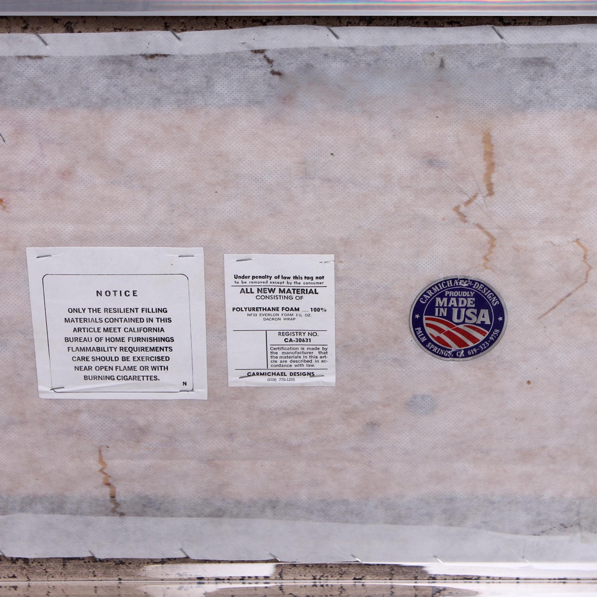 Late 20th Century Modern Regency Lucite Bench Thick Legs Bronze Velvet Charles Hollis Jones, 1980s