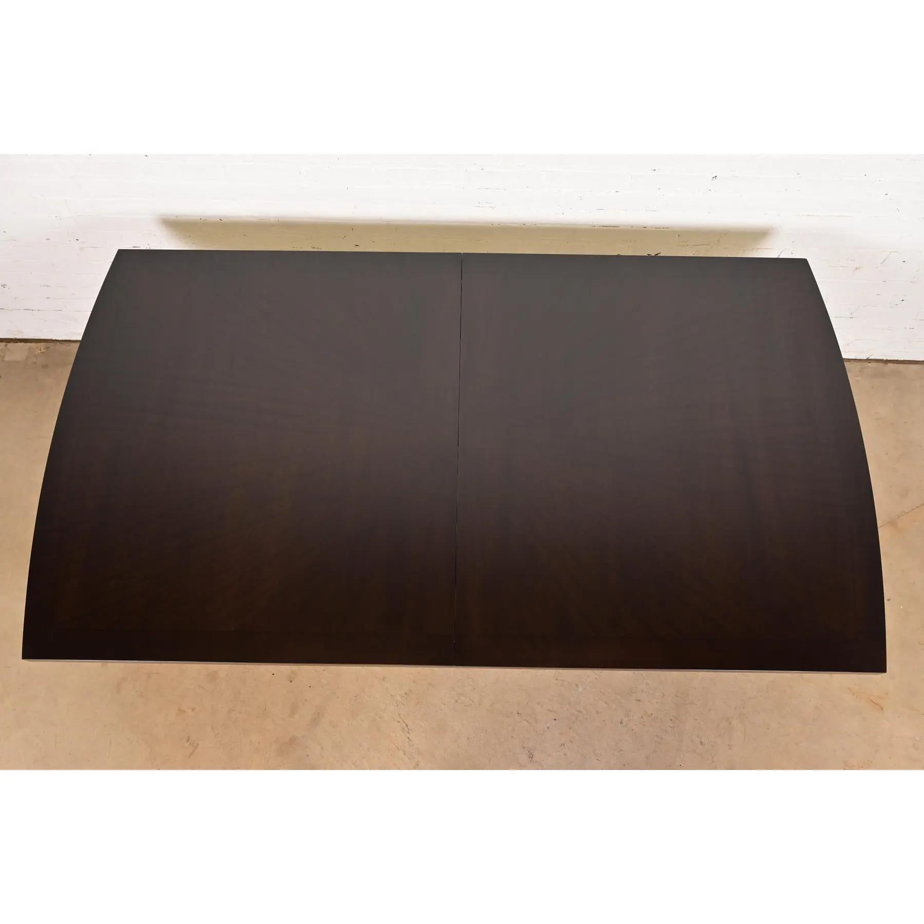 Modern Regency Mahogany and Brass Double Pedestal Dining Table, Refinished For Sale 3