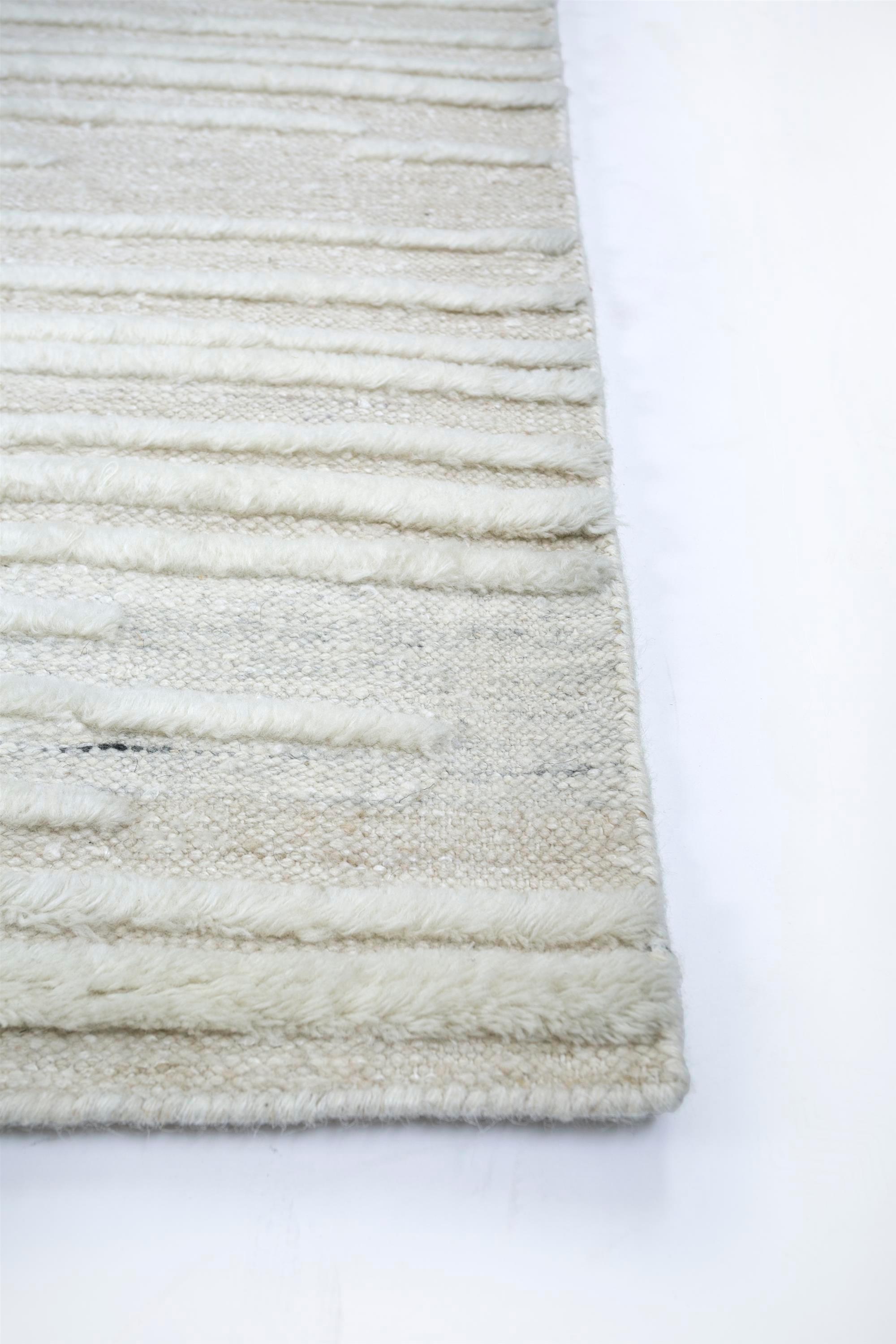 Moderne Tapis moderne blanc non teint et brun clair 270x360 cm noué à la main en vente