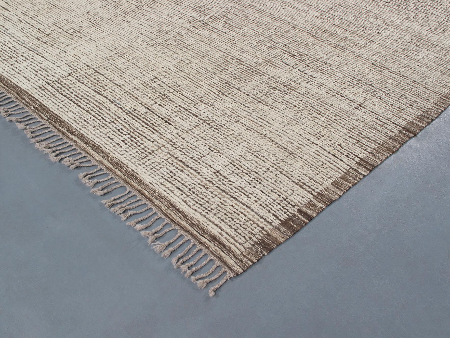 Contemporary Modern Relief Textural Handknotted Rug For Sale