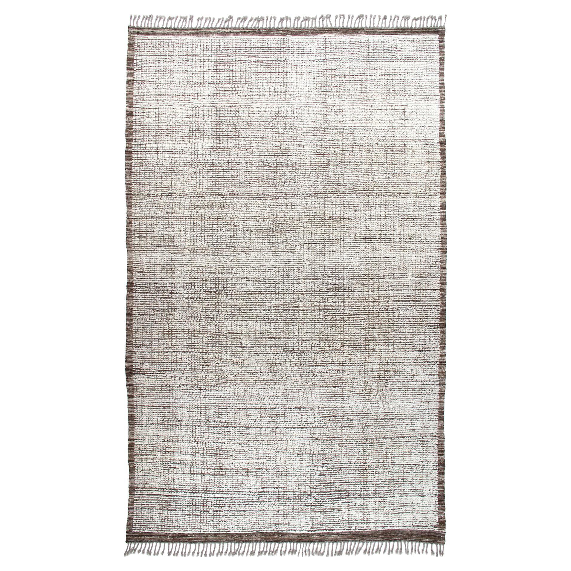 Modern Relief Textural Handknotted Rug For Sale