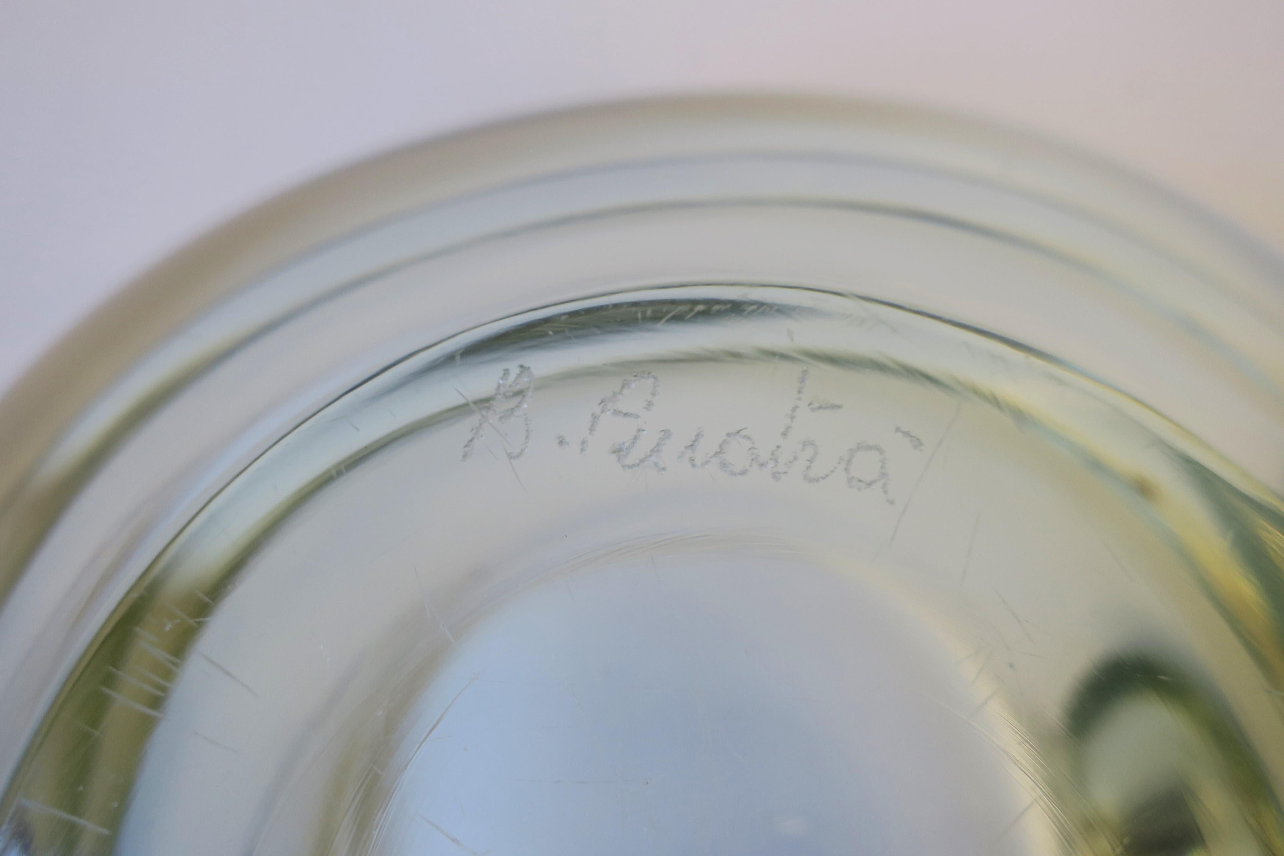 Modern Italian Murano Art Glass Bowl by Renato Anatra, Signed 15