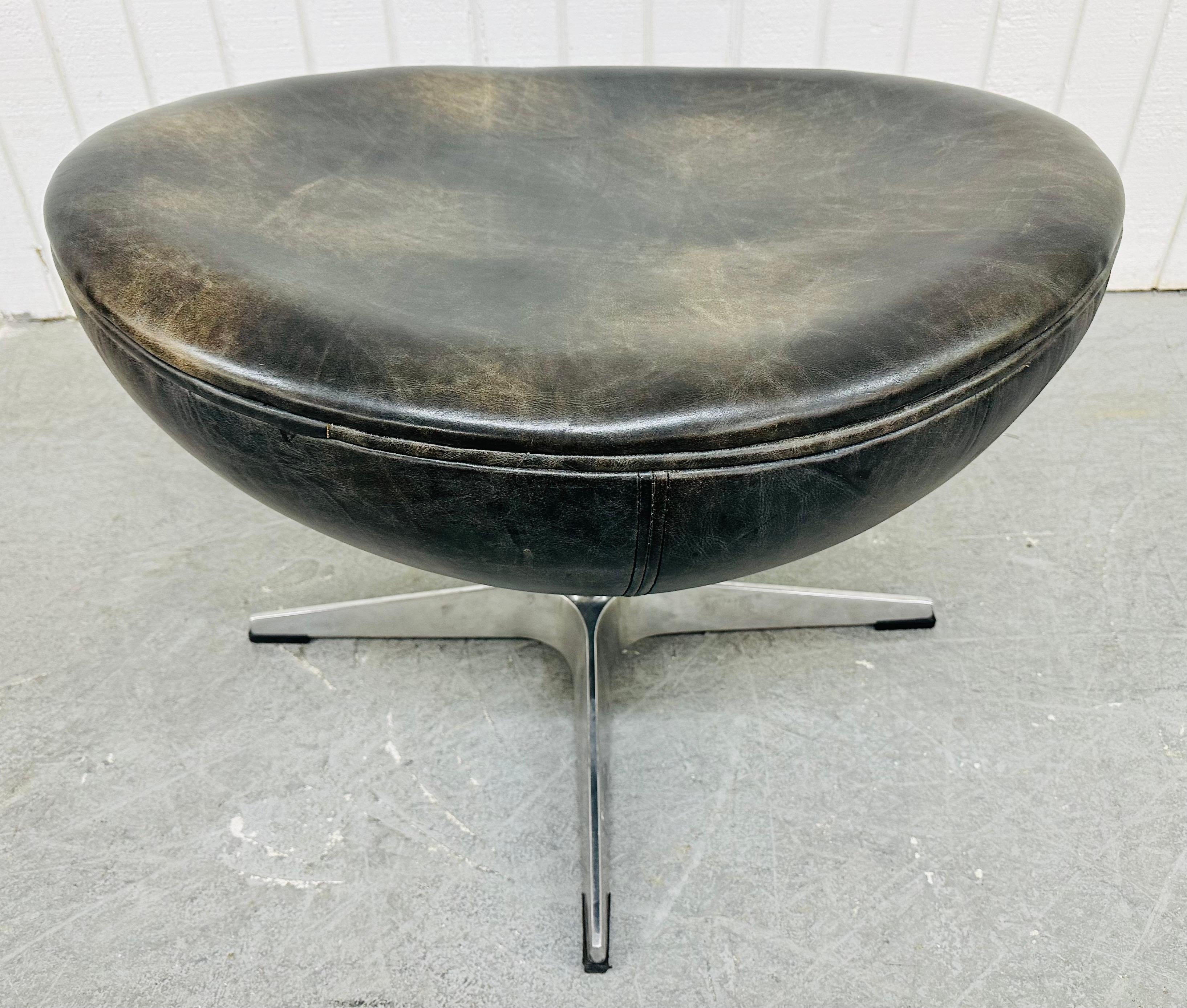 Modern Restoration Hardware Aviator Swivel Egg Chair & Ottoman In Good Condition In Clarksboro, NJ