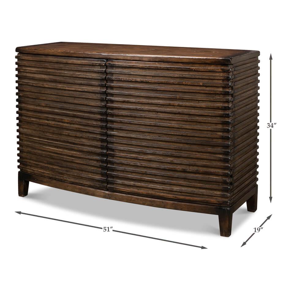 Modern Ribbed Bowfront Cabinet For Sale 5